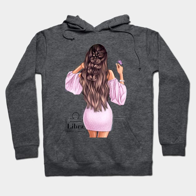 Libra zodiac girl Hoodie by AllessyArt 